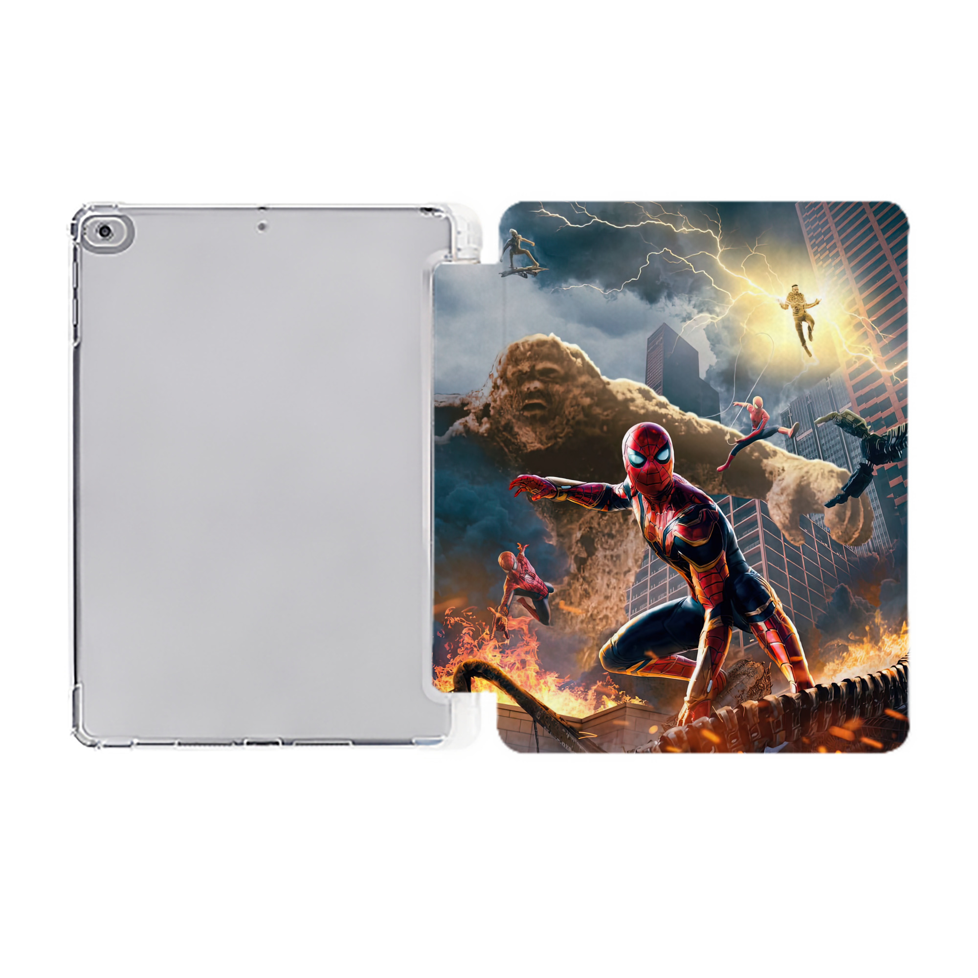 （画像用） Spider Man スパイダーマン IPad ケース ペン収納付き 三つ折りスタンド PUレザー×シリコン 対応機種9.5/10.5/10.9インチ